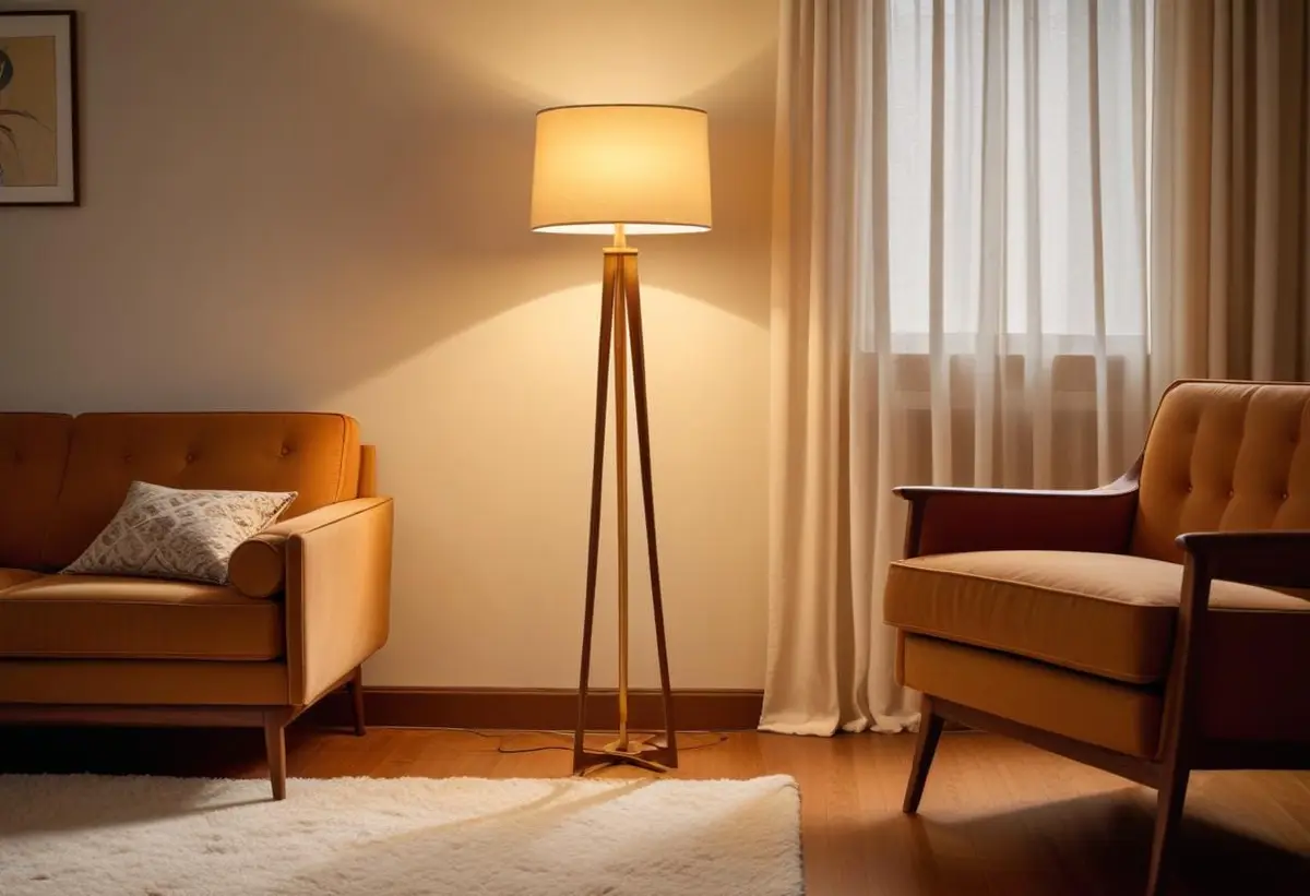 Så får du stil med en golvlampa retro illustration
